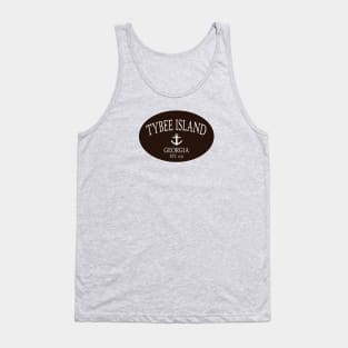 Tybee Island Georgia Sea Islands Anchor Brown Tank Top